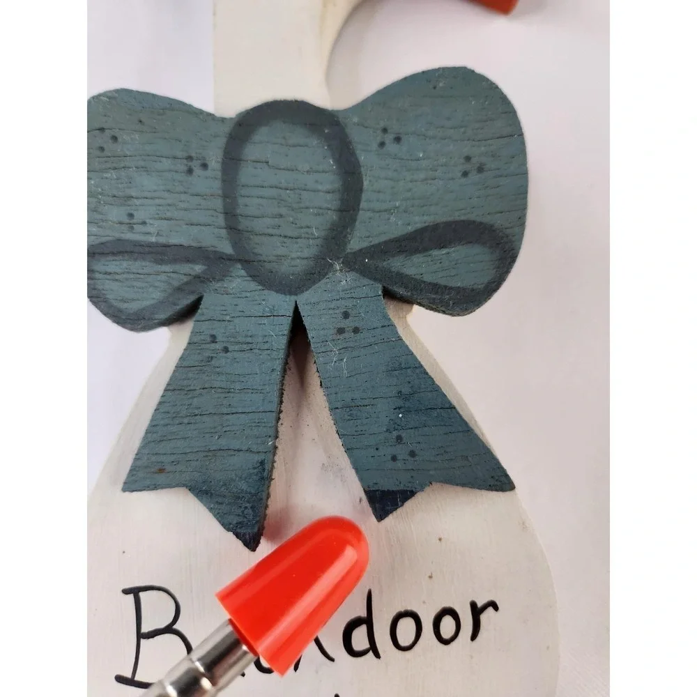 Vtg XL Country Goose Wood‎ Refrigerator Magnet Cottage Core Back Door Farmhouse